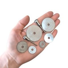 Matkap Ucu Mini Ahşap Plastik Kesme Testere Takımı Daire Yuvarlak Disk Dremel Seti -8 Parça