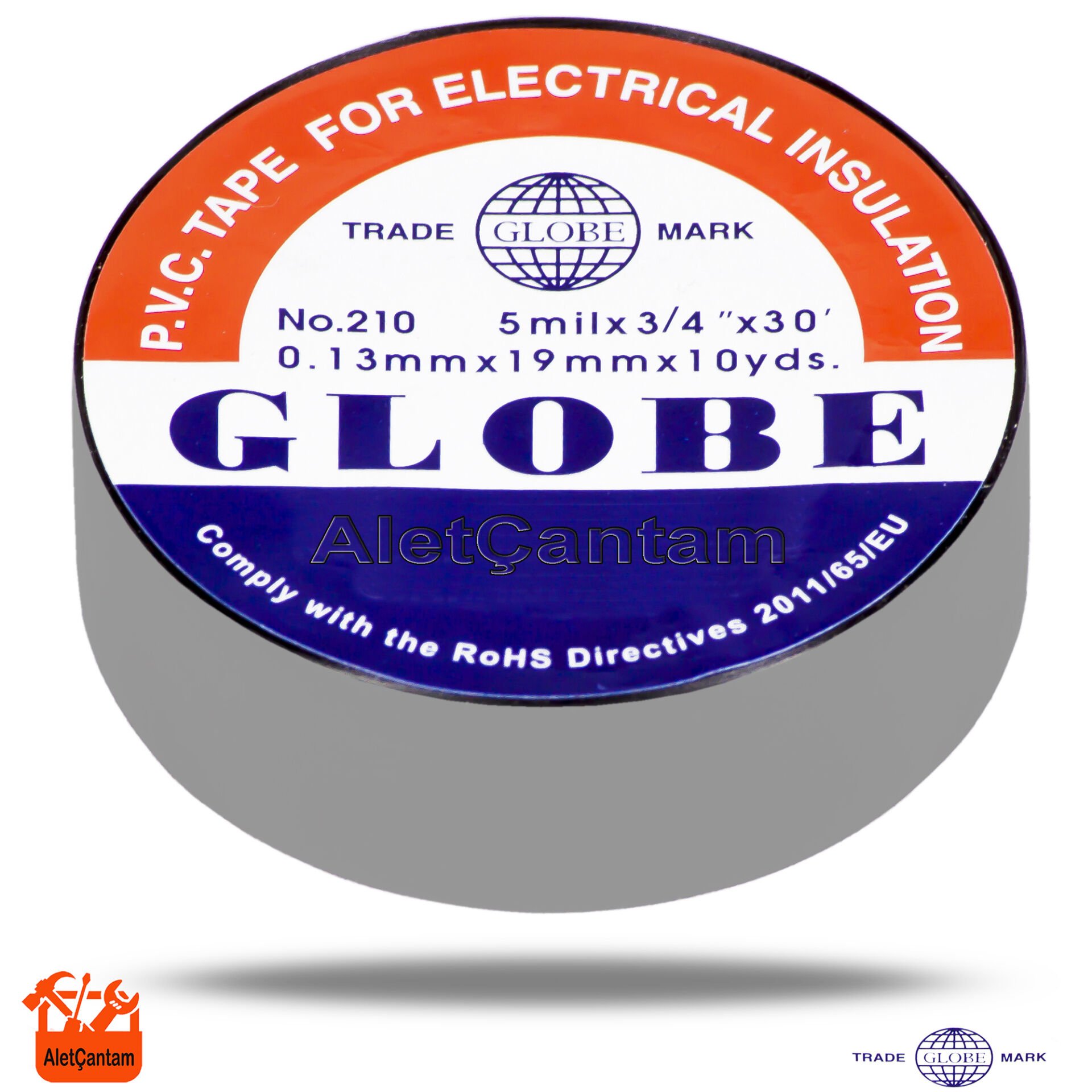 Globe Elektrik Bandı İzole Bant  10 Lu Paket- Gri
