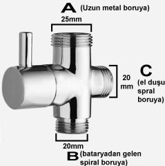 Aletçantam 3/4 Yönlendirici Robot Tepe Duş Yönlendirme Orta Ara Musluğu -Pirinç gövde Metal Başlık