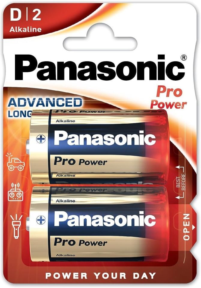 Panasonic LR20PPG/2BP 1,5V Alkalin Pro Power Büyük Pil D Size 2'Li