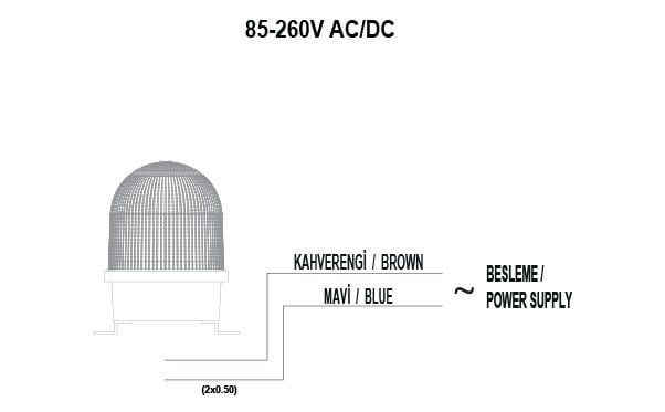 Mucco SNT-D12513-3 D Serisi Endüstriyel İkaz Lambası 12-24V AC/DC