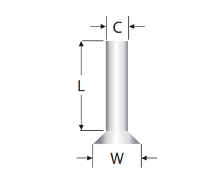 CN-005010 0.50mm² İzolesiz Kablo Yüksüğü (1 Kutu 2000 Adet)