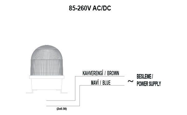 SNT-D12522B-KFS-5 D Serisi Kafesli Endüstriyel Buzzer İkaz Lambası 85-260V AC/DC