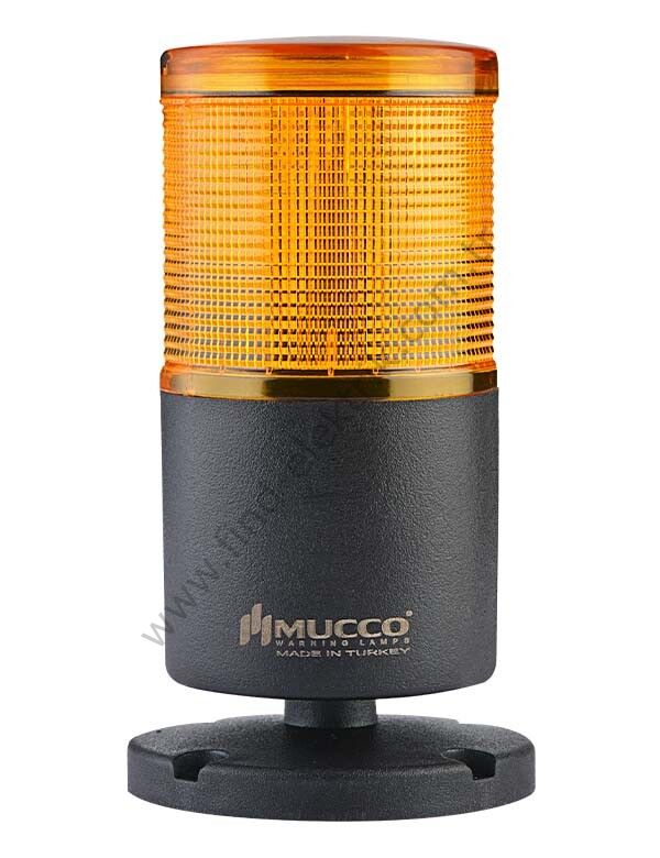 Mucco SNT-7013-SB1-3-D Sarı Devrilme Aparatlı Işıklı Kolon Buzzer Sabit  12-24V AC/DC