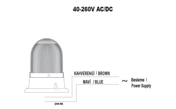 Mucco SNT-725-S-5 70 Serisi Tepe Lambası Sabit 24V DC Beyaz Işık