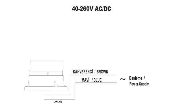 Mucco SNT-M725-FB-1 70 Serisi Mini Tepe Lambası Buzzer Flaşör 40-260V AC/DC Kırmızı Işık