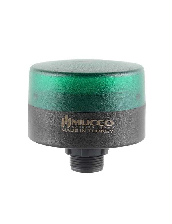 Mucco SNT-MS725-F-2 70 Serisi Somun Bağlantılı Mini Tepe Lambası Flaşör 40-260V AC/DC Yeşil Işık