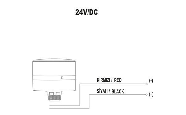 Mucco SNT-MS725-F-3 70 Serisi Somun Bağlantılı Mini Tepe Lambası Flaşör 40-260V AC/DC Sarı Işık