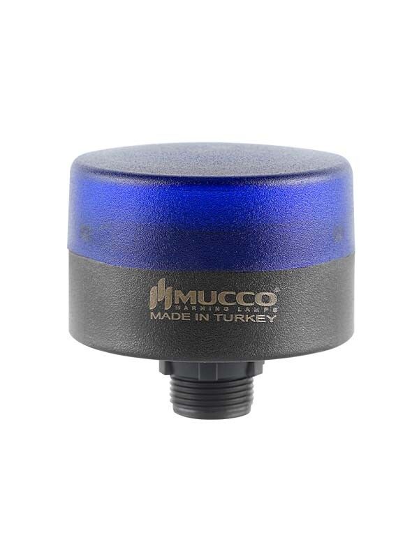 Mucco SNT-MS725-S-4 70 Serisi Somun Bağlantılı Mini Tepe Lambası Sabit 24V DC Mavi Işık