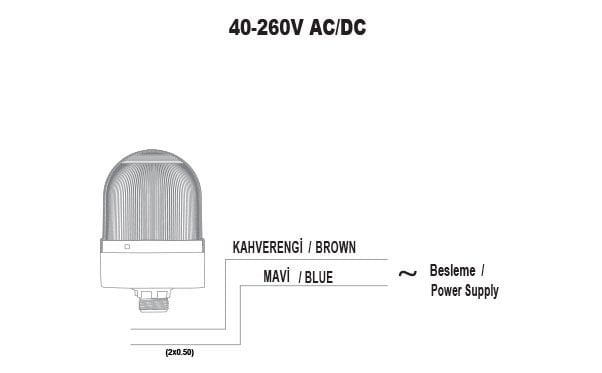 Mucco SNT-S725-S-2 70 Serisi Somun Bağlantılı Tepe Lambası Sabit 24V DC Yeşil Işık