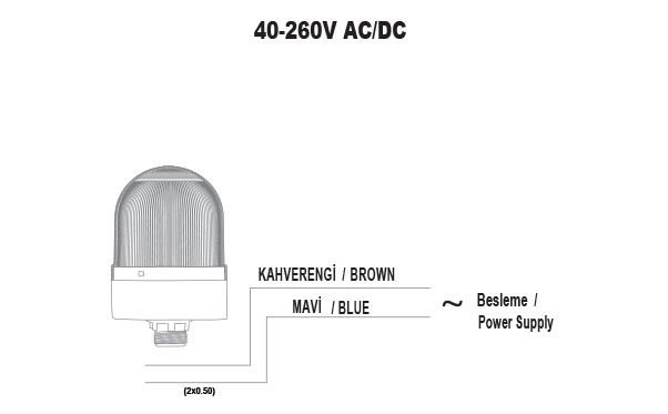 Mucco SNT-S725-FB-2 70 Serisi Somun Bağlantılı Tepe Lambası Buzzer Flaşör 40-260V AC/DC Yeşil Işık