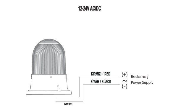 Mucco SNT-120-B-1 100 Serisi Smd Led Buzzer Tepe Lambası 85-260V AC/DC