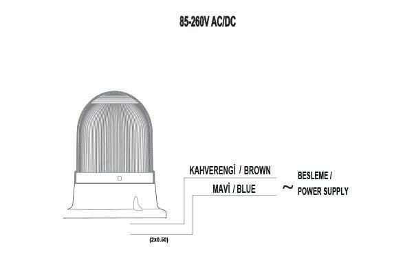 Mucco SNT-115-B-KFS-3 100 Serisi Power Led Buzzer Tepe Lambası 12-24V AC/DC