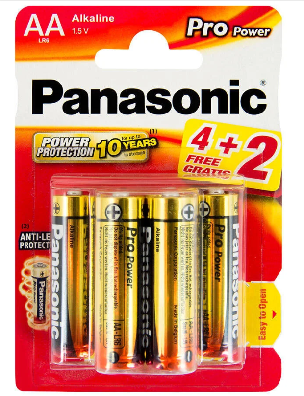 LR6PPG/6BP PANASONİC Pro Power Alkalin AA Kalem Pil 4+2'Li Paket