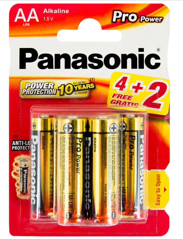 Panasonic LR6PPG/6BP PANASONİC Pro Power Alkalin AA Kalem Pil 4+2'Li Paket