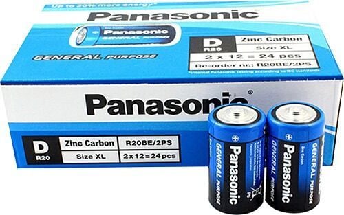Panasonic R20BE/2PS Manganez 1,5V Büyük Pil D Size (2'Li)