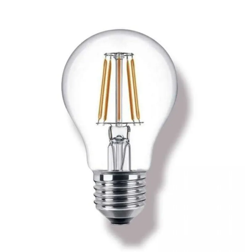 Ecolite A60.Fl.8W.40K Led Fılament Classıc- Ampul : 220V - Şeffaf Cam - 1055 Lümen - 15.000 Saat Ömür Beyaz Işık E27