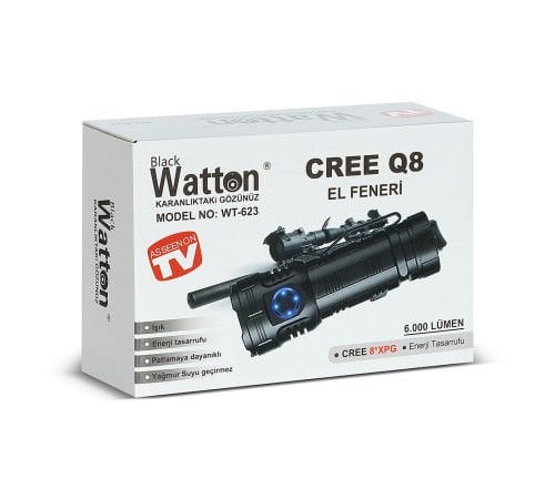 Watton WT-623 Cree Q8- XPG 8+1 Led Şarjlı El Feneri