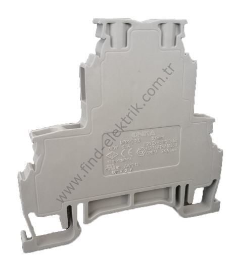 Onka 1010369 Mrk 4mm² İki Katlı Vida Bağlantılı Ray Klemens Krem Rengi