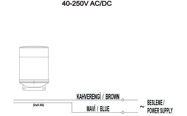 Mucco SNT-EK7022-F1-3 7 Melodili Endüstriyel Led Işıklı Korna Flaşör 40-250V AC/DC