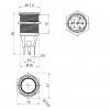 Gerta EGT19-271-WD 19mm Düz Yaylı Beyaz Işıklı Metal Buton 6-24V AC/DC