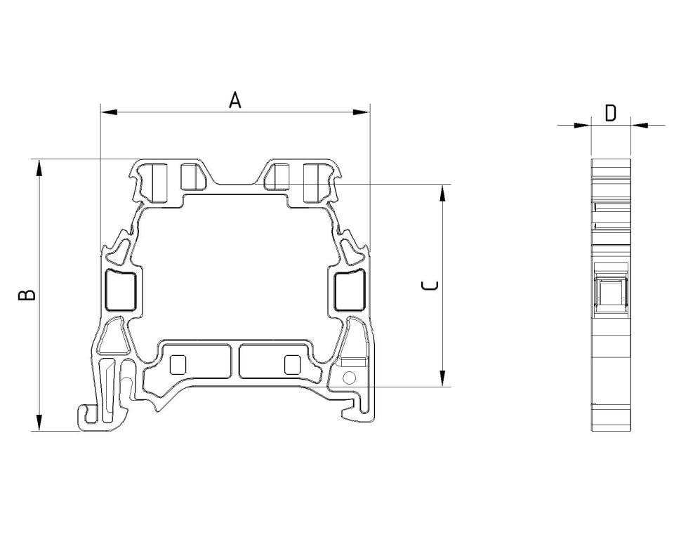 Onka 10Onka 10219 Mtk 2,5mm² Vida Bağlantılı Topraklama Ray Klemensi