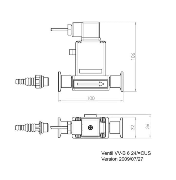 Vacuubrand VV-B 6 Solenoidle çalışan valfler