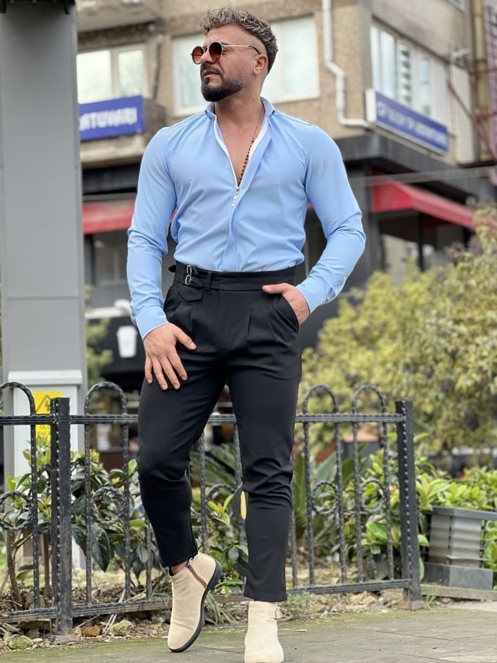 Slim Fit Fermuarlı Zara Model Gömlek