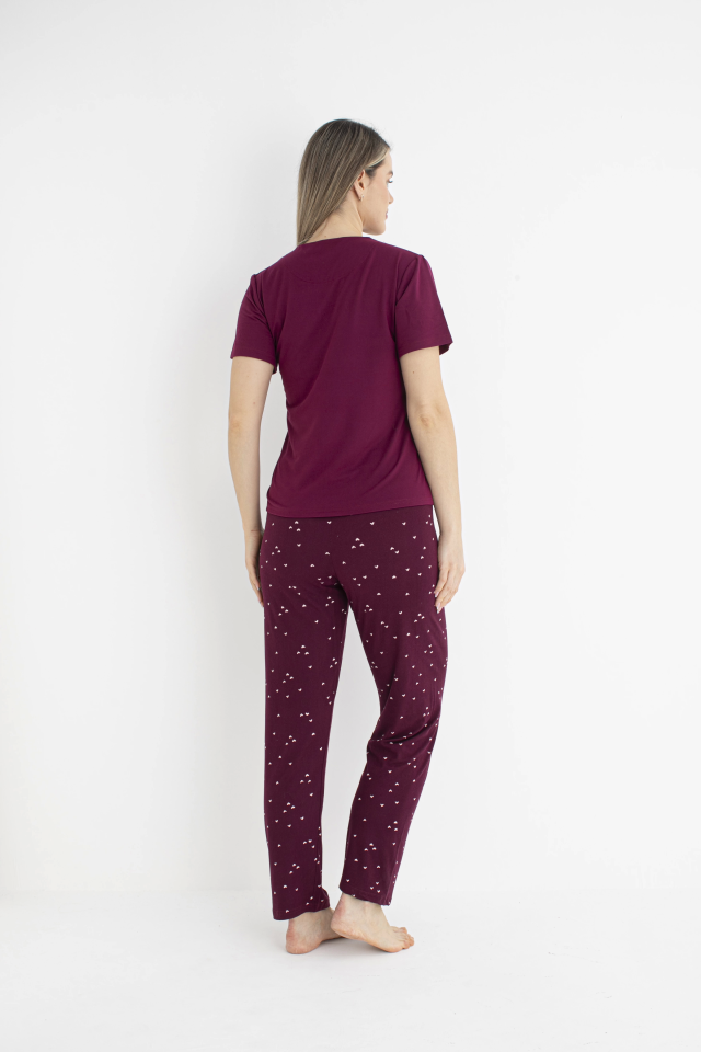 Estiva 25122 Kadın Milan Soft Kalpli Kısa Kol Pijama Takımı