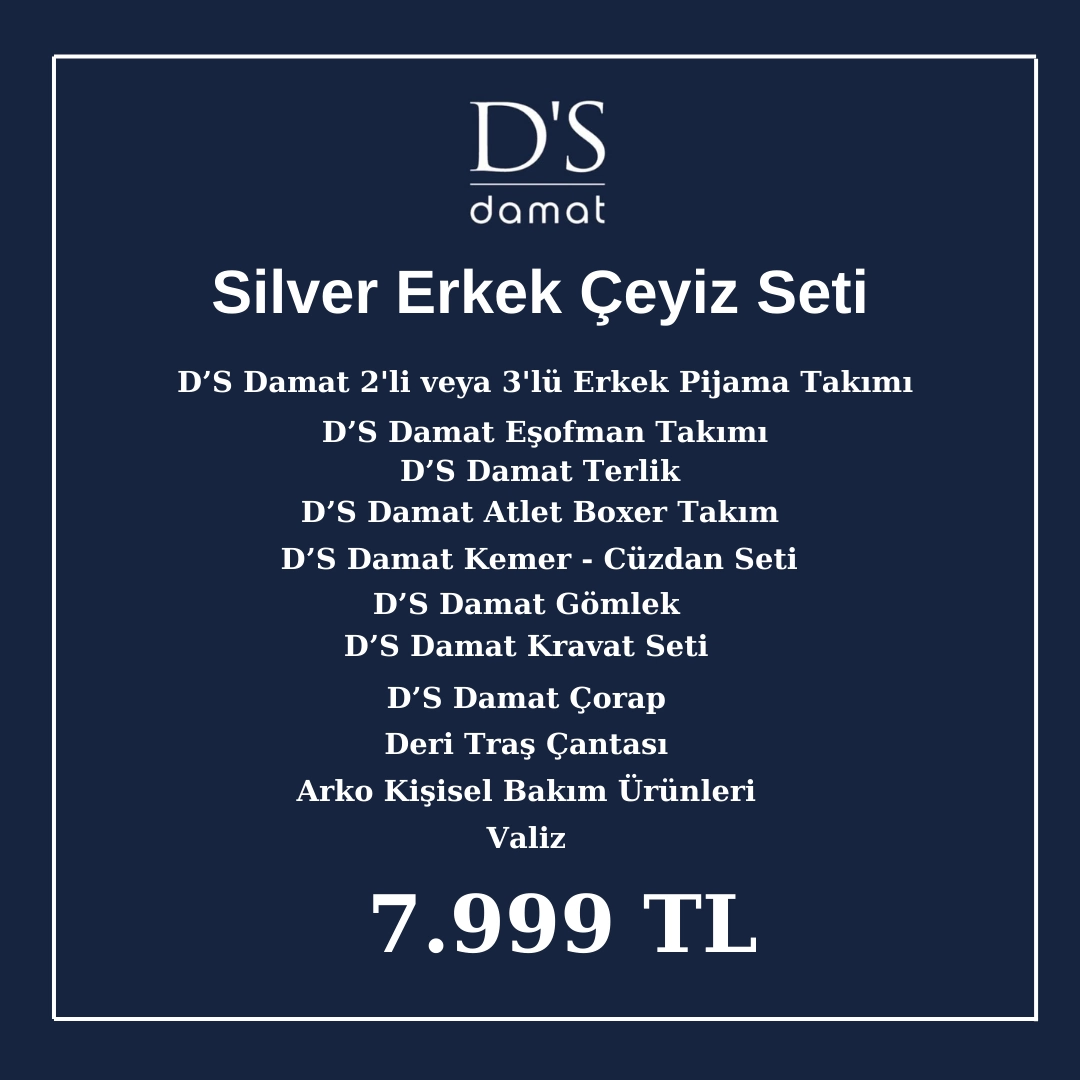 D'S Damat 16 Parça Erkek Silver Çeyiz Paketi