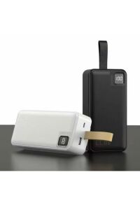Powerbank 30.000 mAh 22,5 Watt PD Qualcoom Fast Hızlı Şarj Dahili Kablolu Powerbank