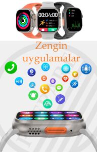 Watch 8 Ultra Plus Adventure Sesli Asistan Nfc Bt Arama Özellikli Ios Android Uyumlu Akıllı Saat