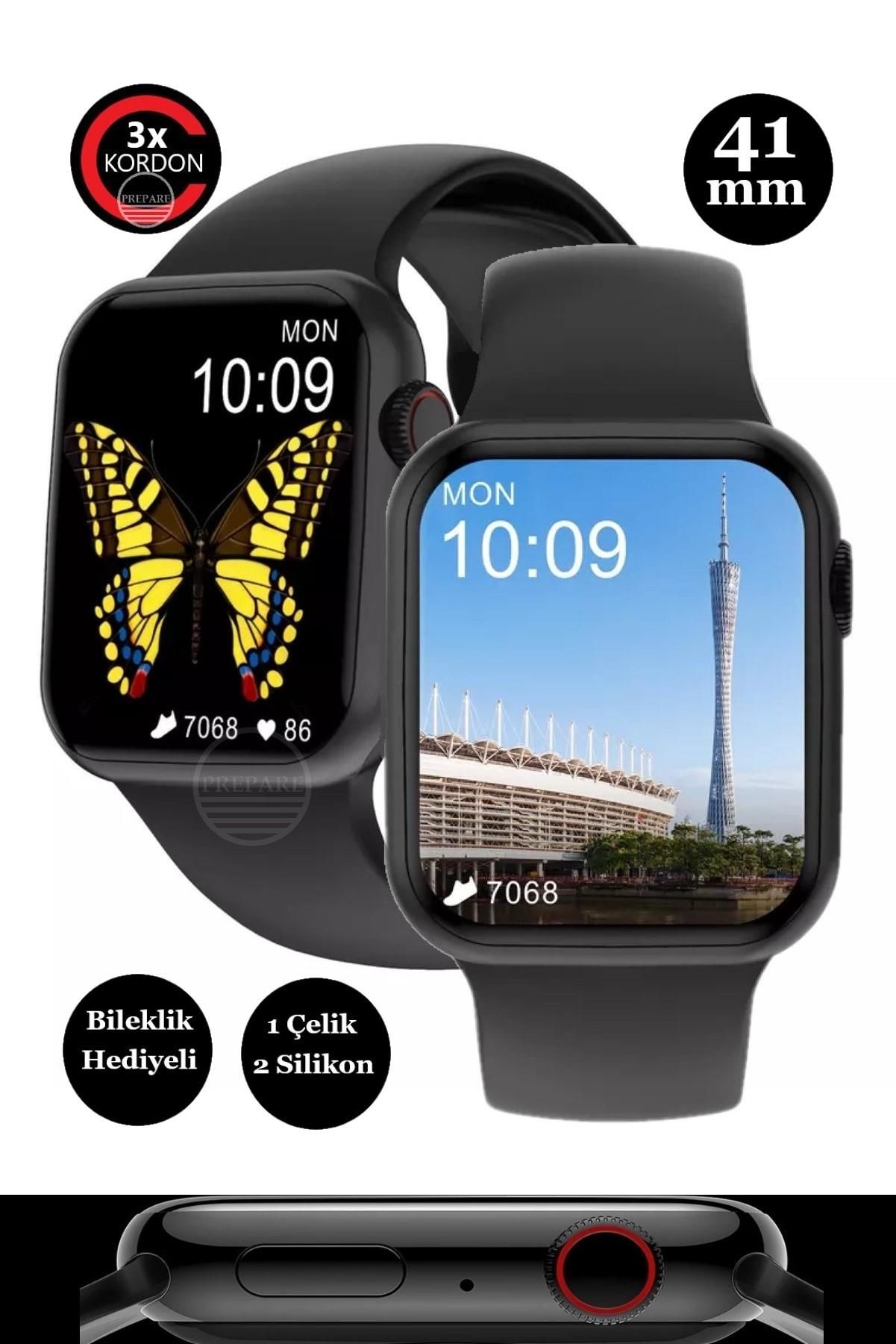 Mini Watch 9 Amoled Ekran 41mm Akıllı Saat +2 Kordon ve Bileklik + Kılıf Hediyeli