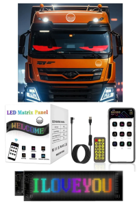 Tır Kamyon Uyumlu 60 cm Led Matrx RGB Panel Kumandalı 4 Mt Kablolu