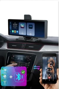 4K 10.26 Inç Ultra HD Wifi Carplay Ön Arka Araç Kamerası İkisi Bir Arada Set Ios Android Navigasyon