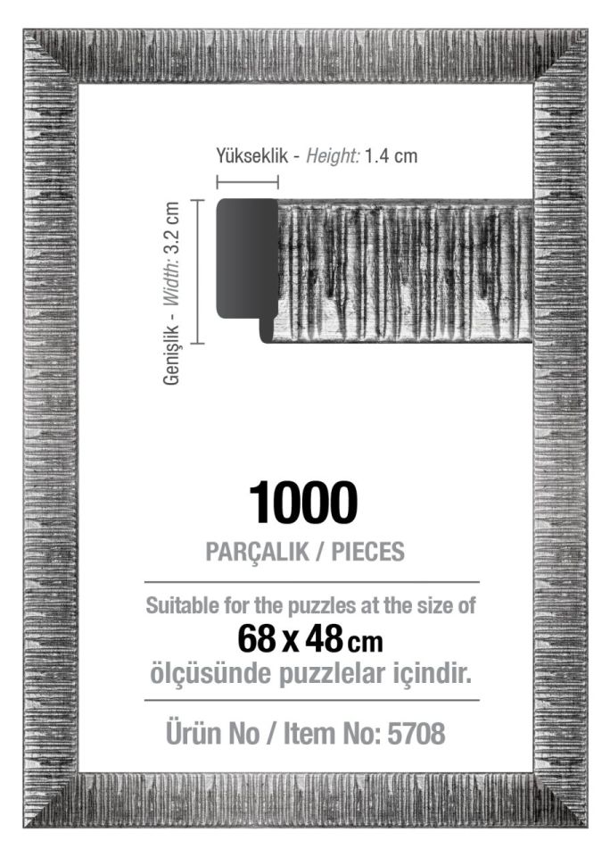 Puzzle Çerçevesi 1000'lik Gümüş Çerçeve (30 mm)