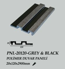 PNL-20120-GREY&BLACK Polimer Duvar Paneli 20X120X2900mm