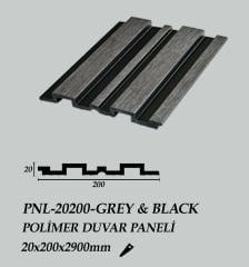 PNL-20200-GREY&BLACK Polimer Duvar Paneli 20X200X2900mm