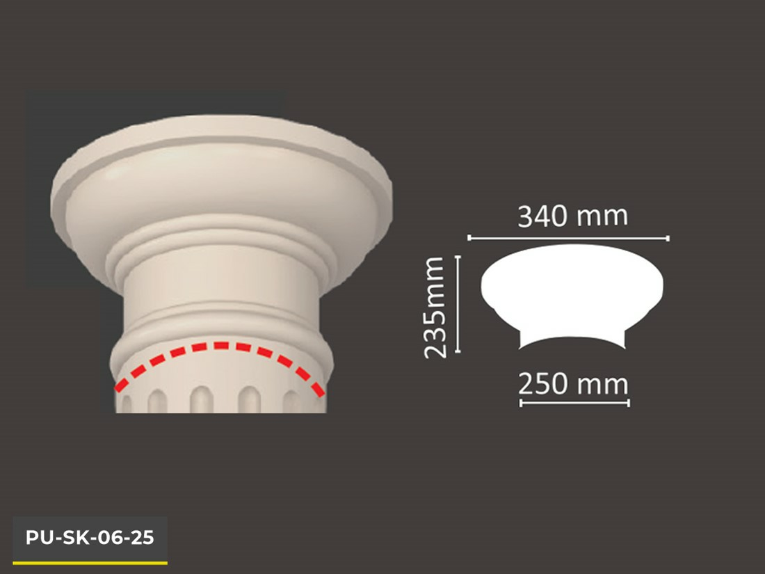 PU-SK-06-25 Poliüretan Dekoratif Sütun Başlık
