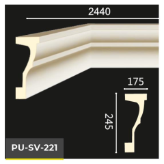 PU-SV-221 Poliüretan Dekoratif Dekor Profil