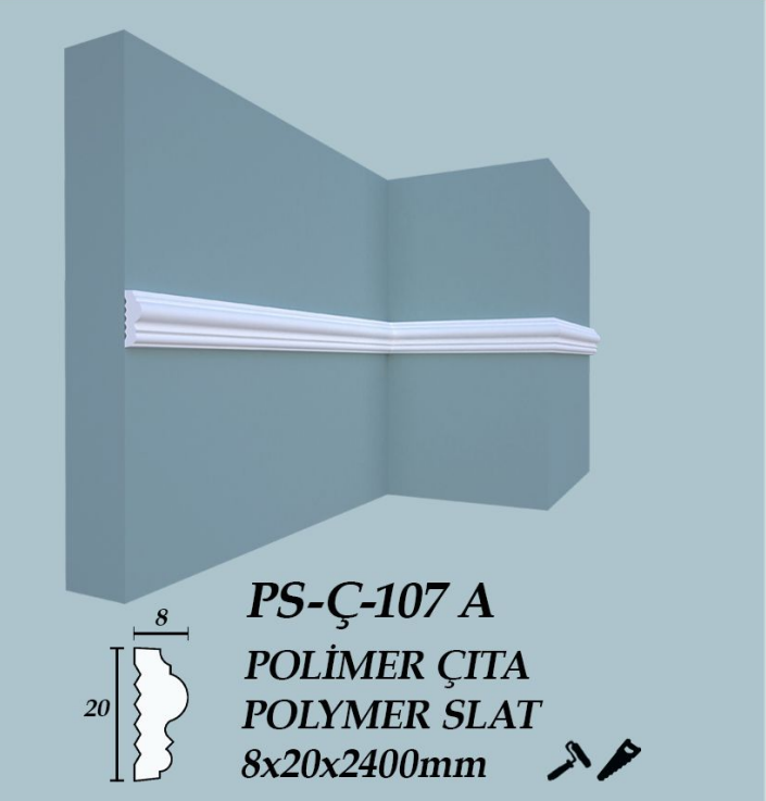 PS-Ç-107 A Polimer Çıta 8X20X2400mm