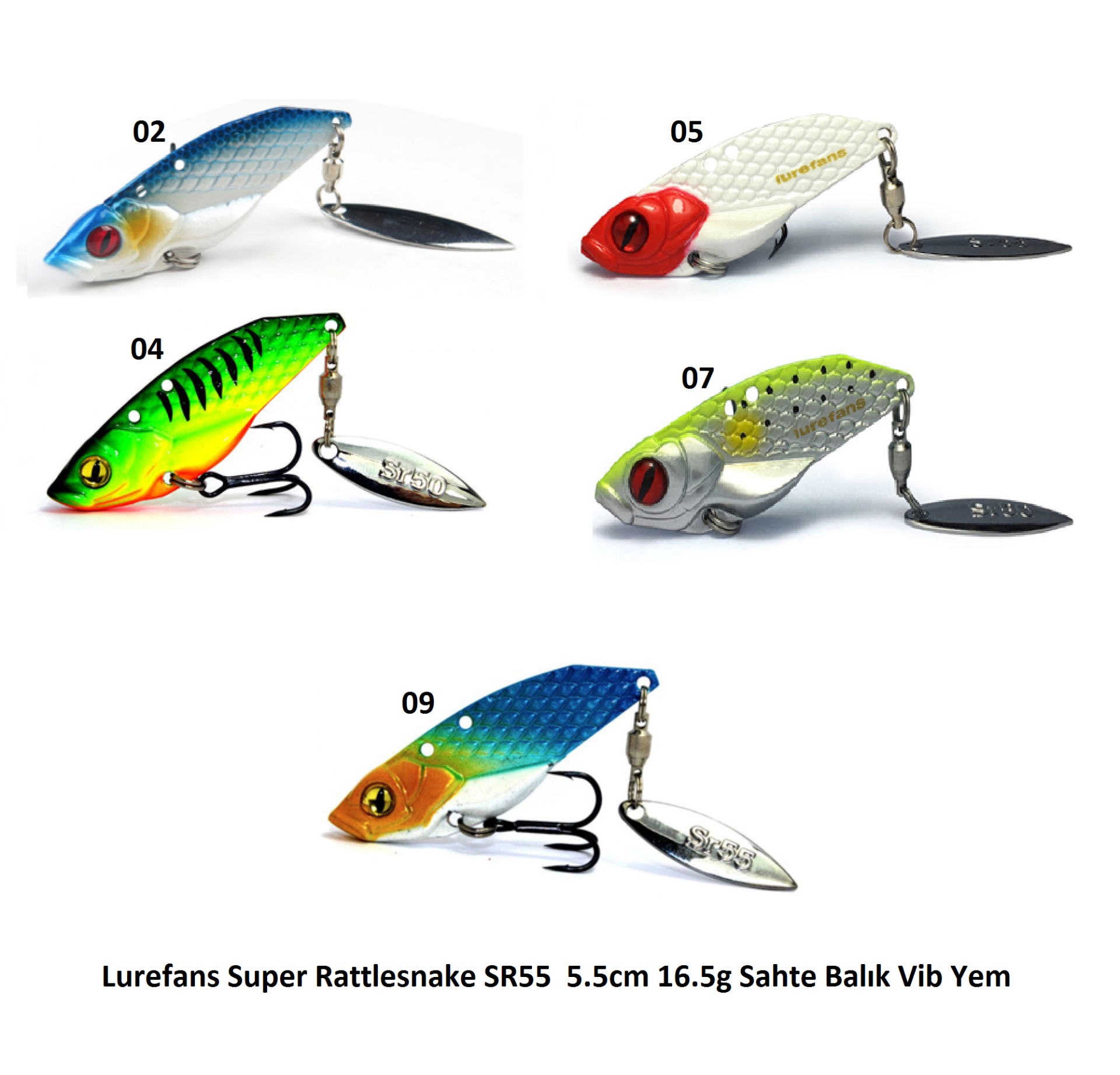 Lurefans Super Rattlesnake SR55  5.5cm 16.5g Sahte Balık Vib Yem