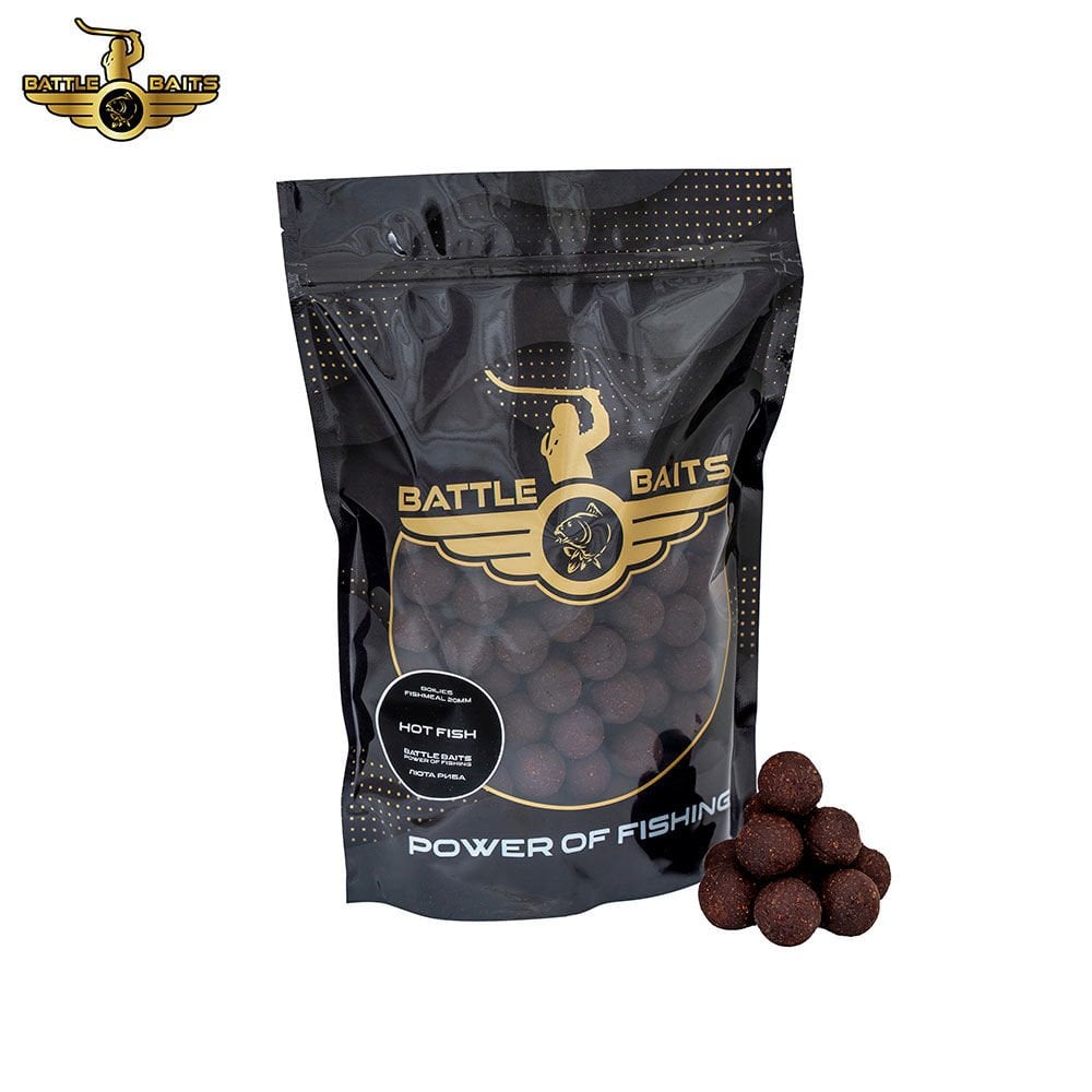 Battle Baits Hot Fish Boilies 1kg 20mm