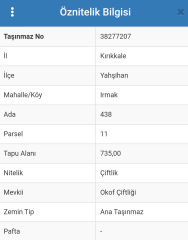 Irmak Köyü 438.ada 11.Parsel...735 m2... Irmak Arsa Dr.Doğan’dan Müstakil Parsel Ankara'ya 35 Dk Uzaklıkta Villa İmarlı Arsa