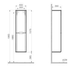 Vitra 60856 Sento Boy Dolabı Mat Antrasit 40cm Sol