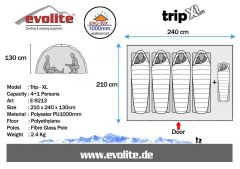 Evolite Trip XL Monodome 3 Kişilik Kamp Çadırı