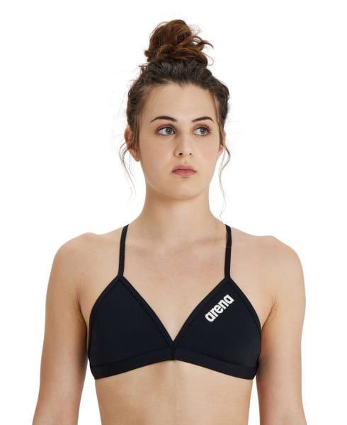 ARENA BİKİNİ ÜST SİYAH WOMEN'S TEAM SWIM TOP TIE BACK SOLID 004768550 YZM UK BEDEN