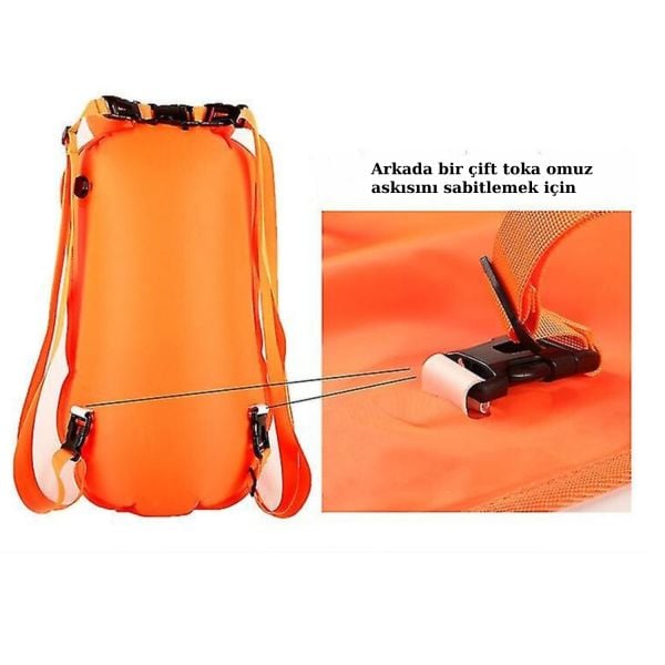 Dry Açık Su Yüzme Şamandıra Çift Hava Yastıklı SWIM BUOY 28L 37x68 Cm 12KG