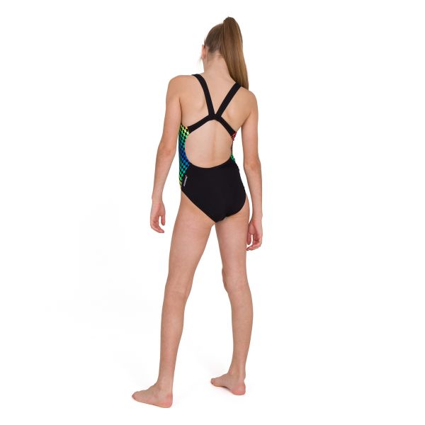 SPEEDO KIZ ÇOCUK ANTRENMAN MAYOSU ALV LEADERBACK JF BLK YELLOW 8-12377F372 YZM UK BEDEN