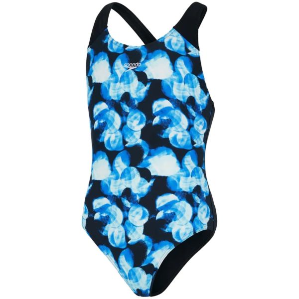 SPEEDO KIZ ÇOCUK YÜZÜCÜ MAYOSU ALV SPLSHBK JF BLACK BLUE 8-07386H220